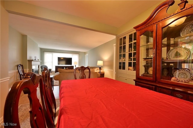 bedroom with a fireplace