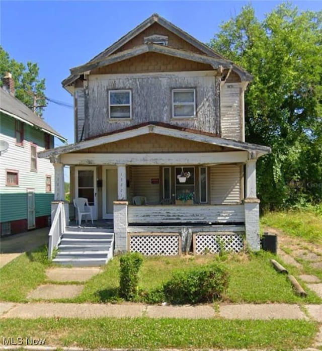 view of front of property with a porch