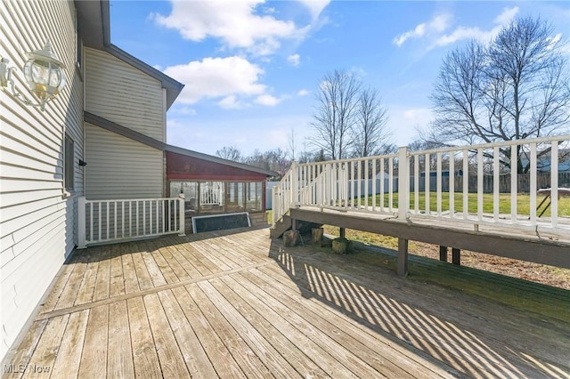 view of wooden deck