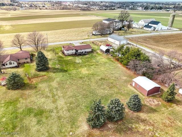 drone / aerial view featuring a rural view