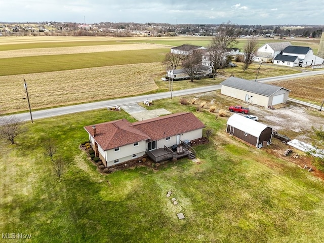 bird's eye view featuring a rural view