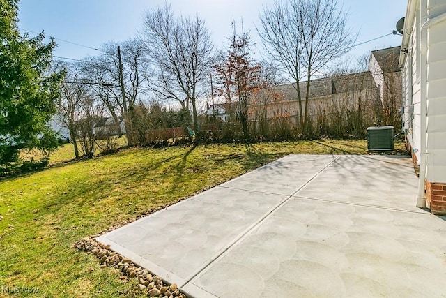 view of patio featuring cooling unit and fence