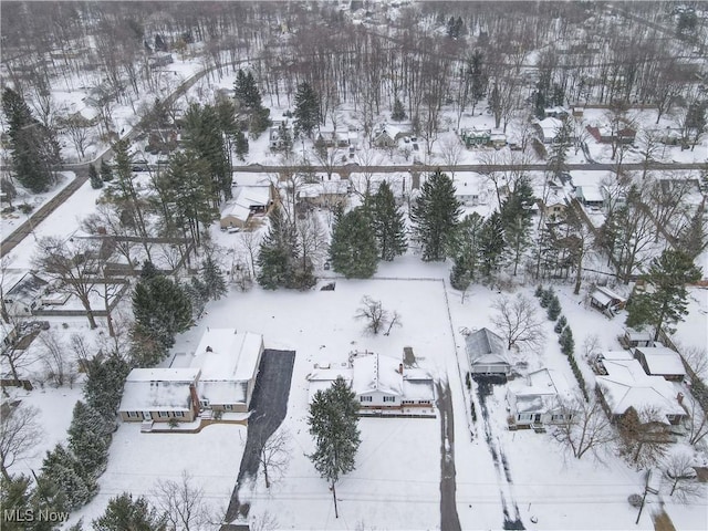 view of snowy aerial view