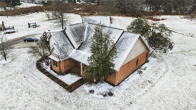 view of snowy aerial view