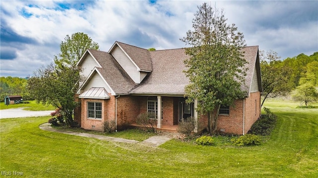 1003 Duncan Ln, Parkersburg, WV 26104 - view of front facade featuring covered porch, a front lawn, and brick siding
