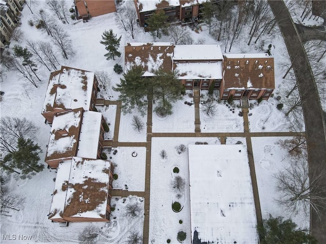 view of snowy aerial view