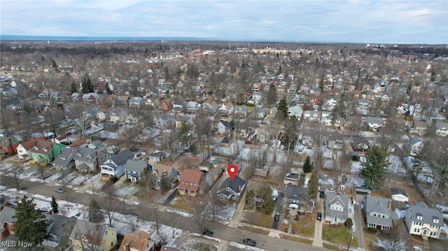 bird's eye view featuring a residential view