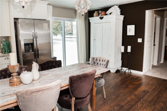 dining room with dark wood-style floors