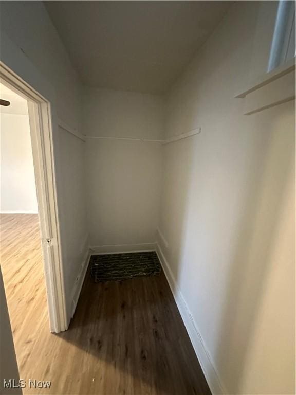 spacious closet with wood finished floors