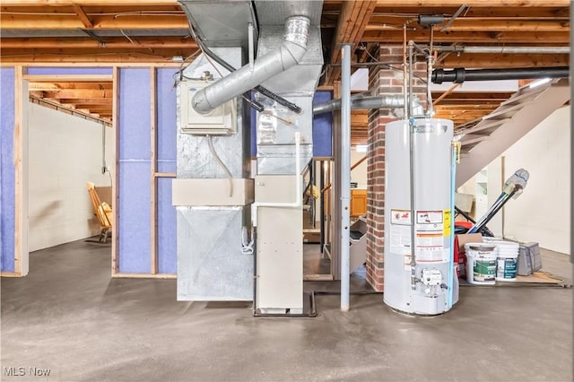 utility room featuring gas water heater