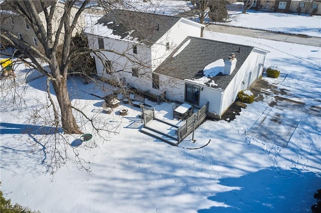 view of snowy aerial view