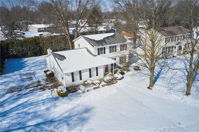 view of snowy aerial view