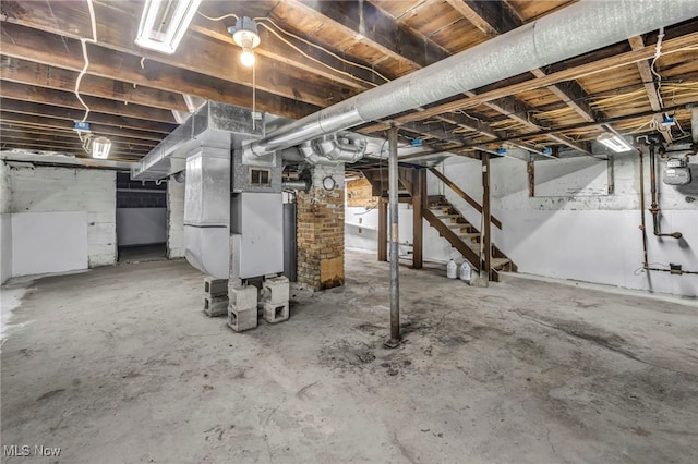 unfinished basement with visible vents