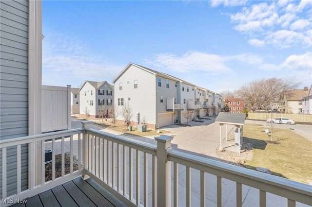 balcony with a residential view