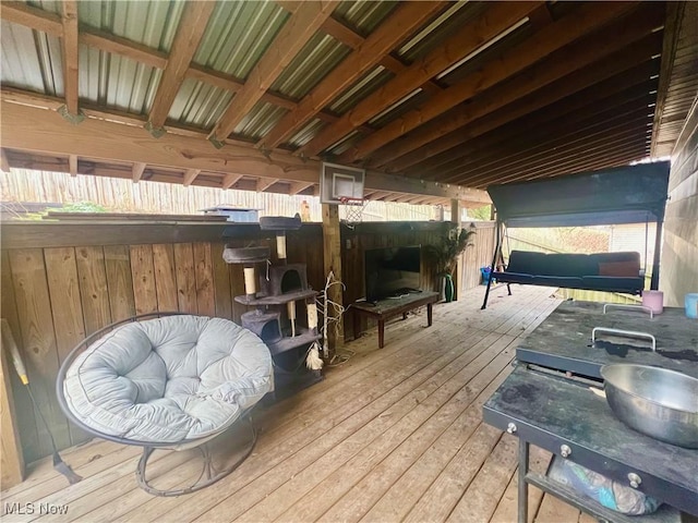 view of wooden deck