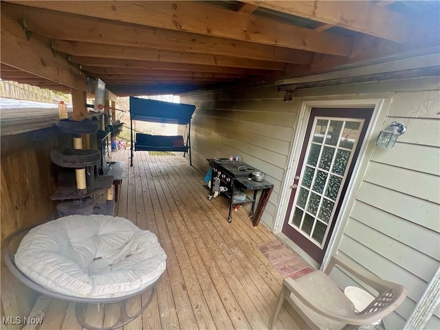 view of wooden deck