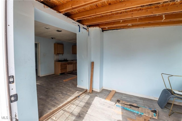 interior space with wood finished floors