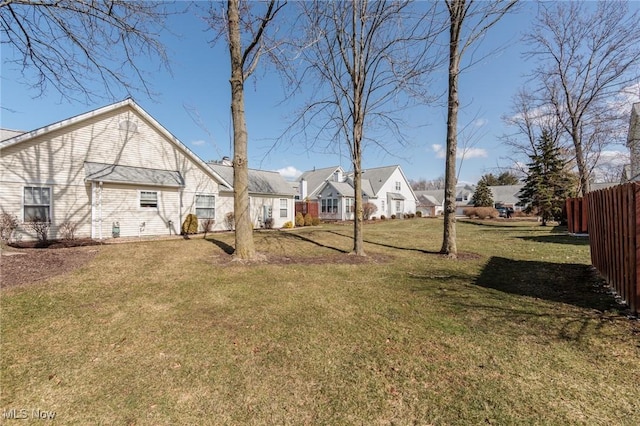 view of yard with fence