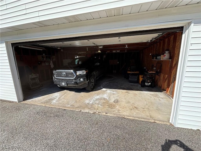 view of garage