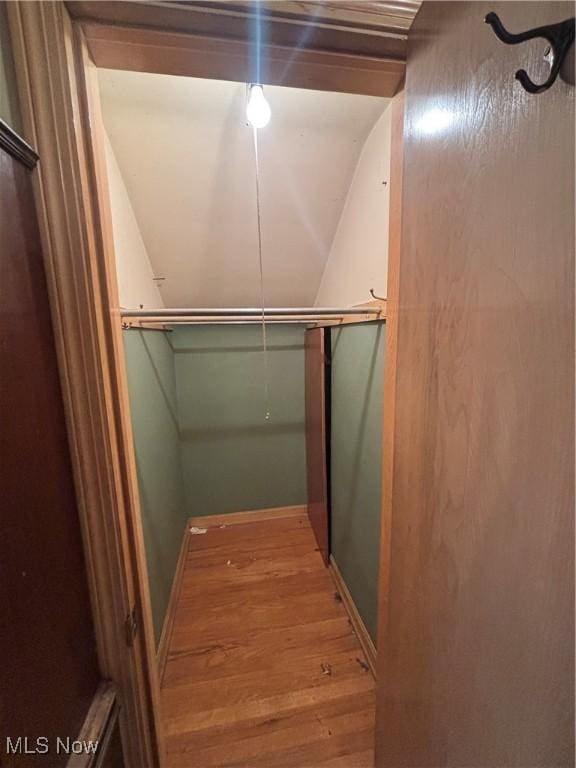 spacious closet with wood finished floors