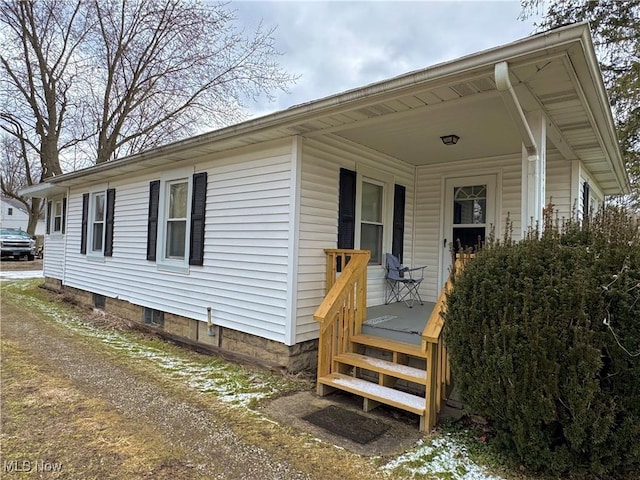 exterior space featuring covered porch