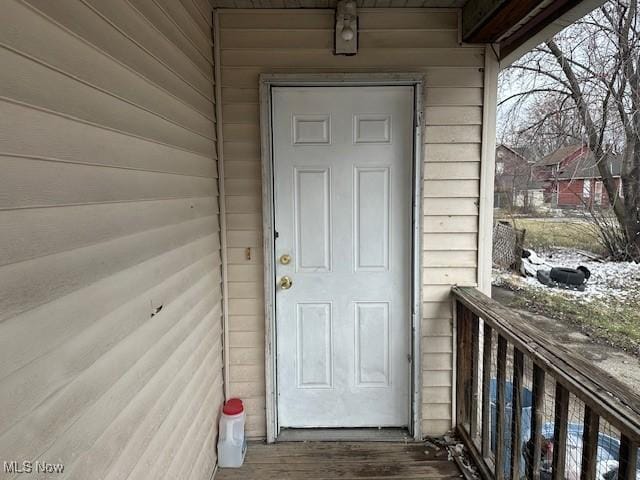 view of doorway to property