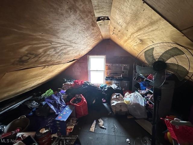 view of unfinished attic