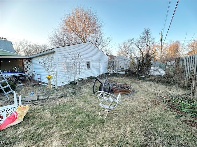 view of yard with fence