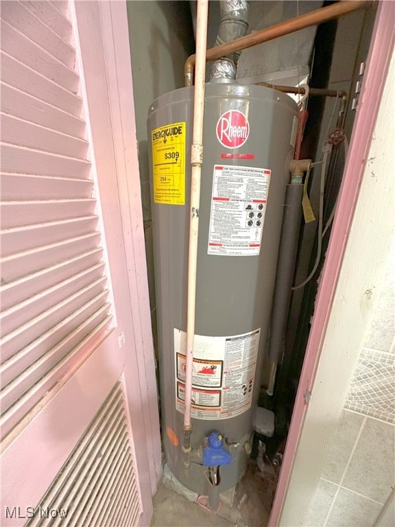 utilities featuring gas water heater