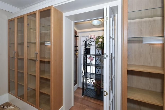 interior space featuring wood finished floors