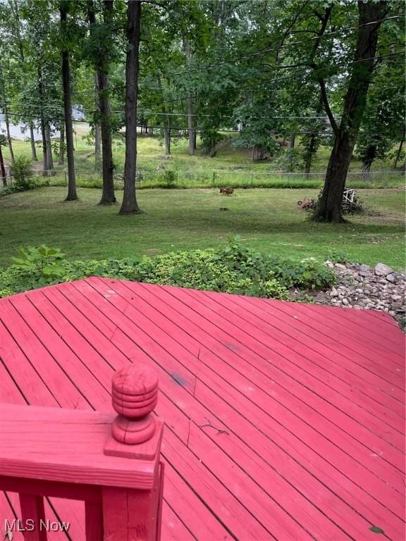 deck with a yard