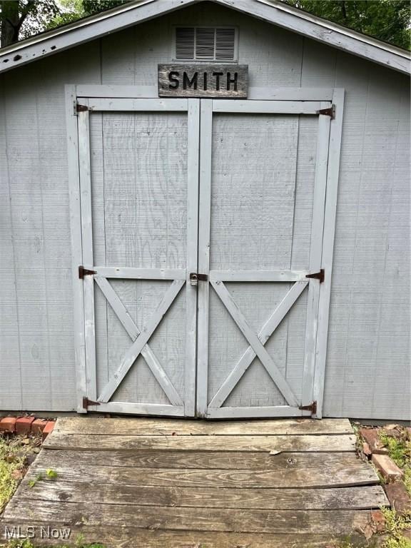 view of shed