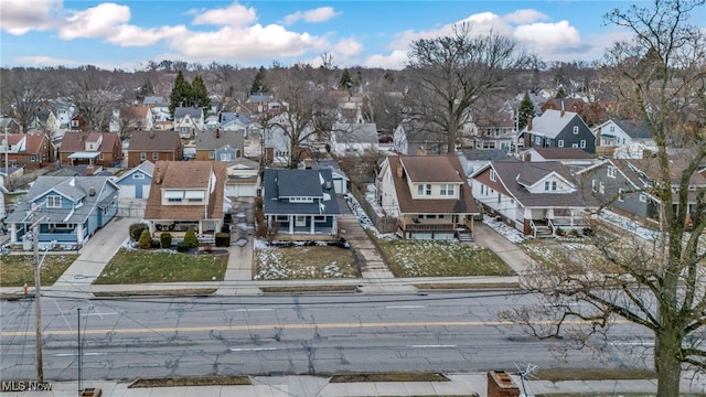 bird's eye view featuring a residential view