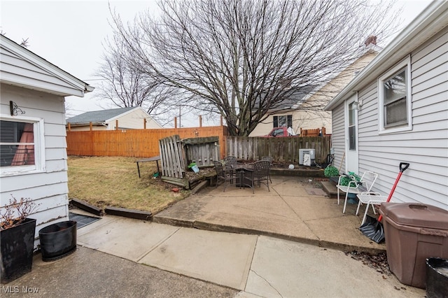 view of patio featuring a fenced backyard