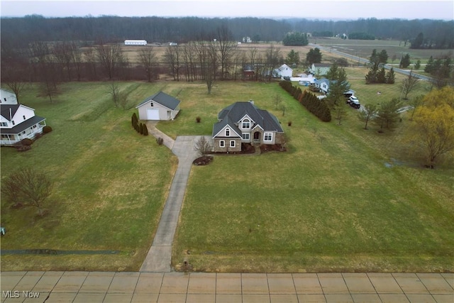 drone / aerial view featuring a rural view