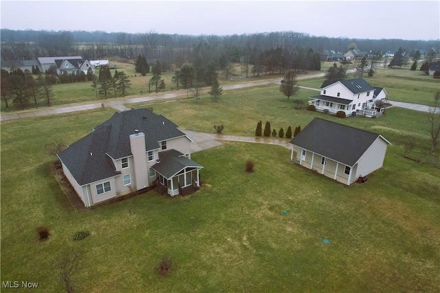 aerial view featuring a rural view