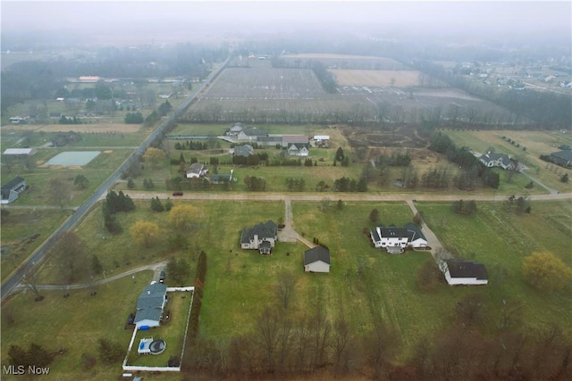 aerial view with a rural view