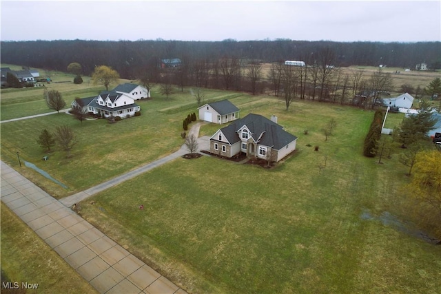 bird's eye view with a rural view