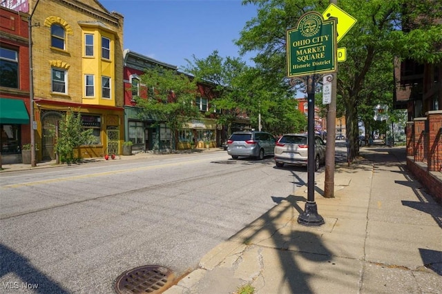 view of street with curbs and sidewalks