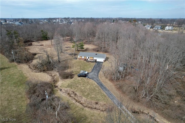 bird's eye view featuring a rural view