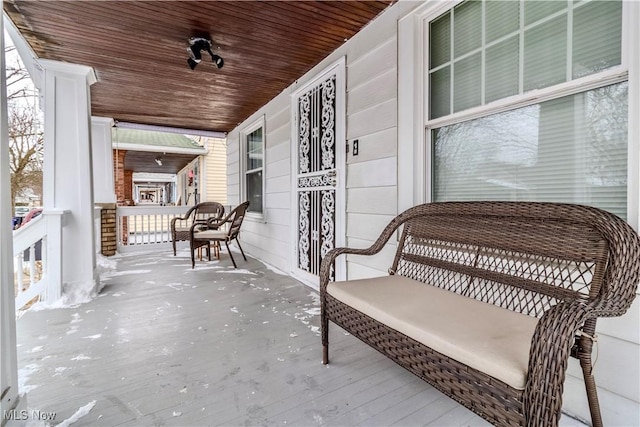 view of patio with a porch