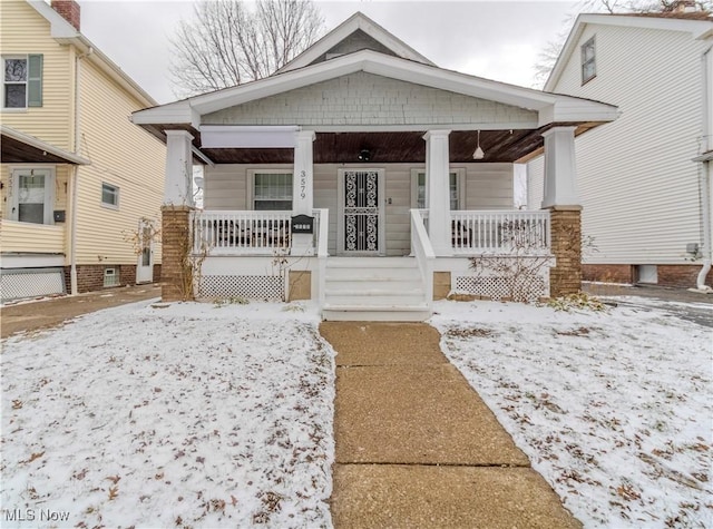 view of front of home featuring covered porch