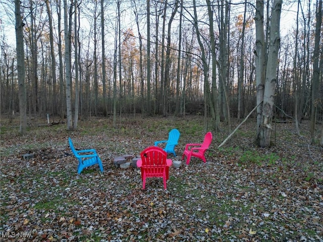 5192 University Dr, Geneva, OH 44041 - view of yard with an outdoor fire pit