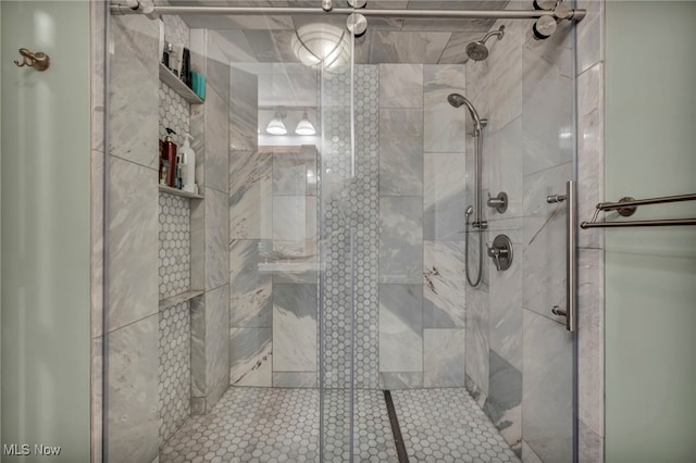 full bathroom with a stall shower