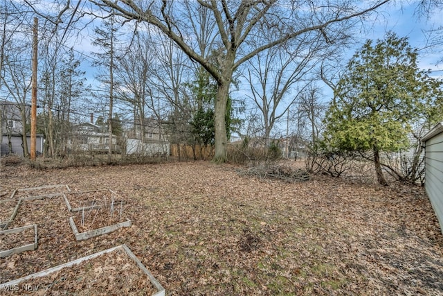 view of yard featuring a garden