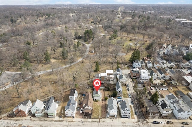 drone / aerial view featuring a residential view