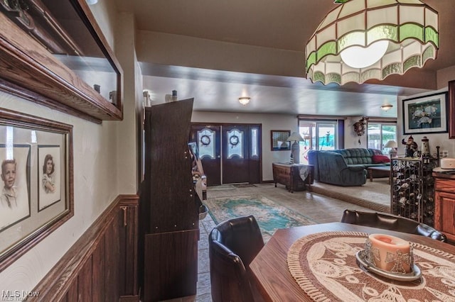 382 E Mohawk Dr, Malvern, OH 44644 - dining room featuring french doors and lofted ceiling