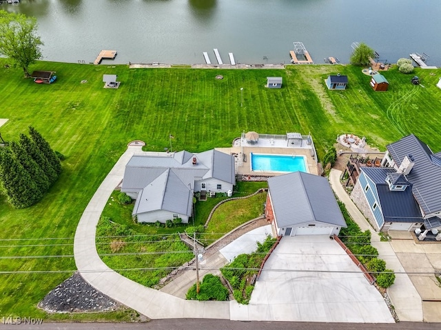 382 E Mohawk Dr, Malvern, OH 44644 - drone / aerial view of a pool and a large body of water