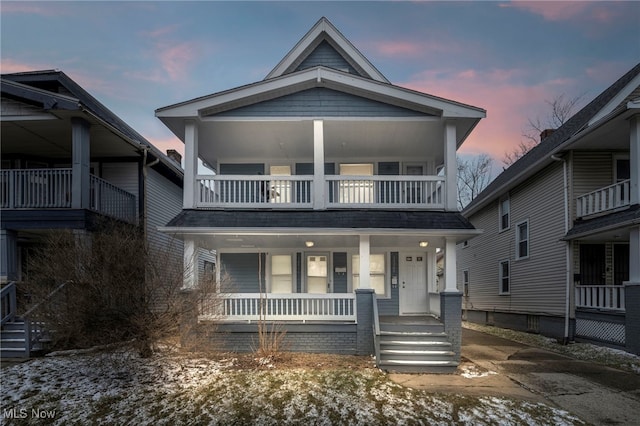 view of front of property with covered porch