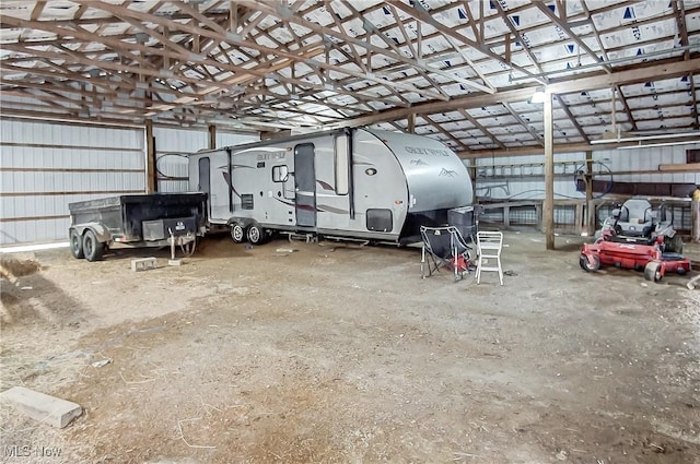 garage featuring metal wall